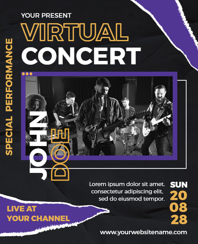 virtual concert flyer example