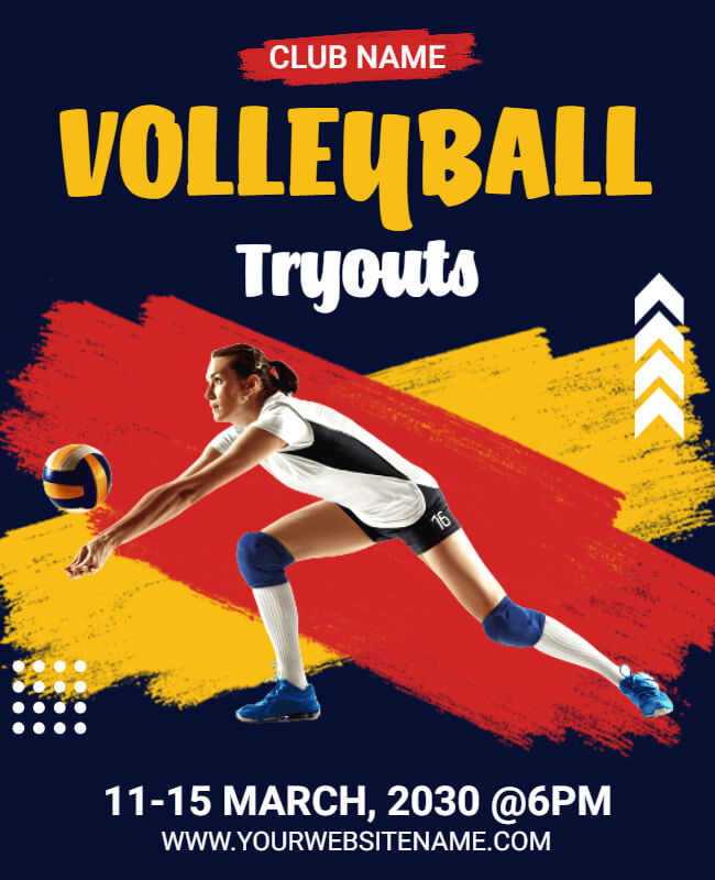 volleyball tryouts flyer example