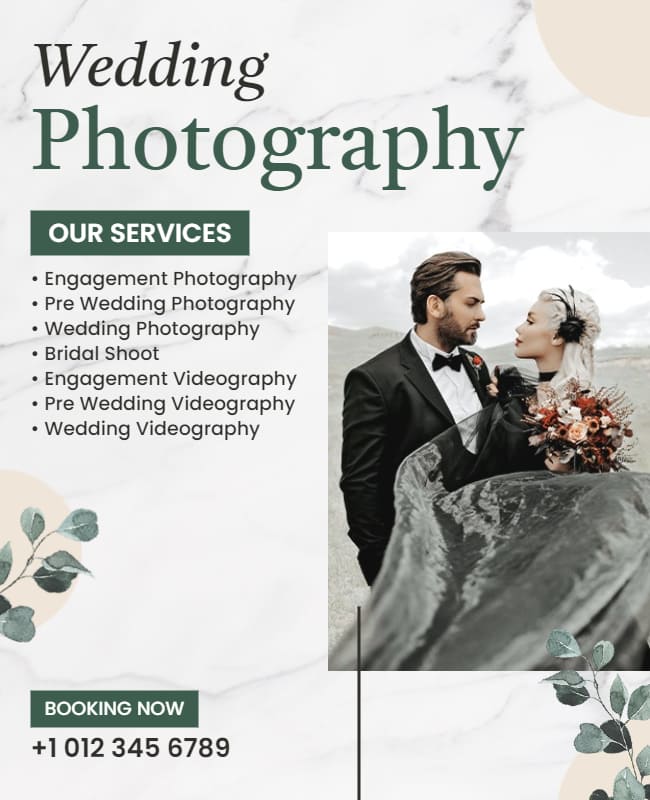wedding photography flyer template