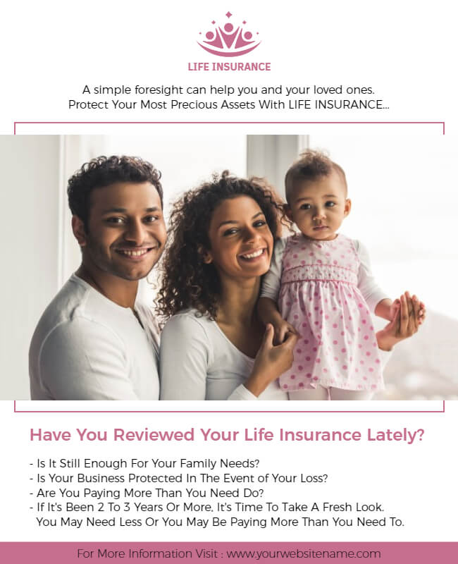 white minimal insurance flyer