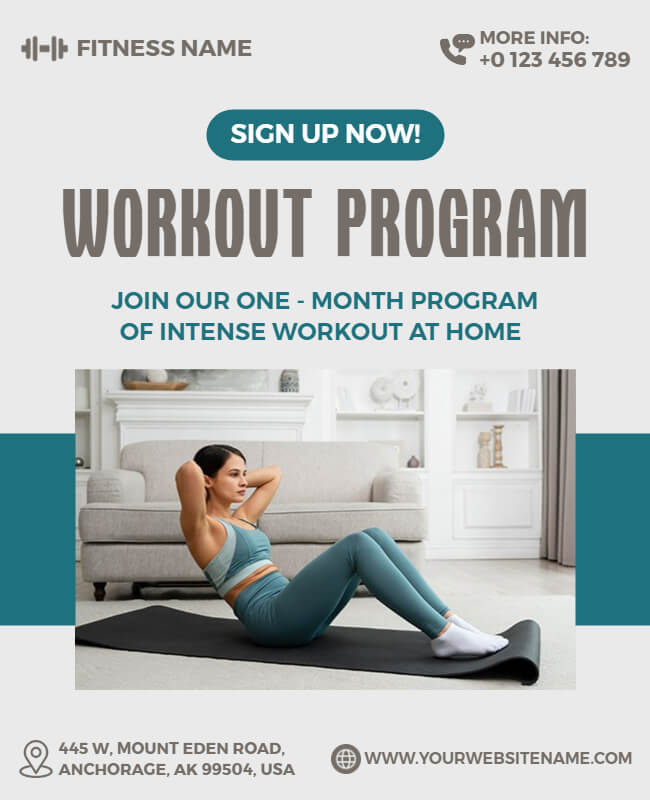 workout program flyer template