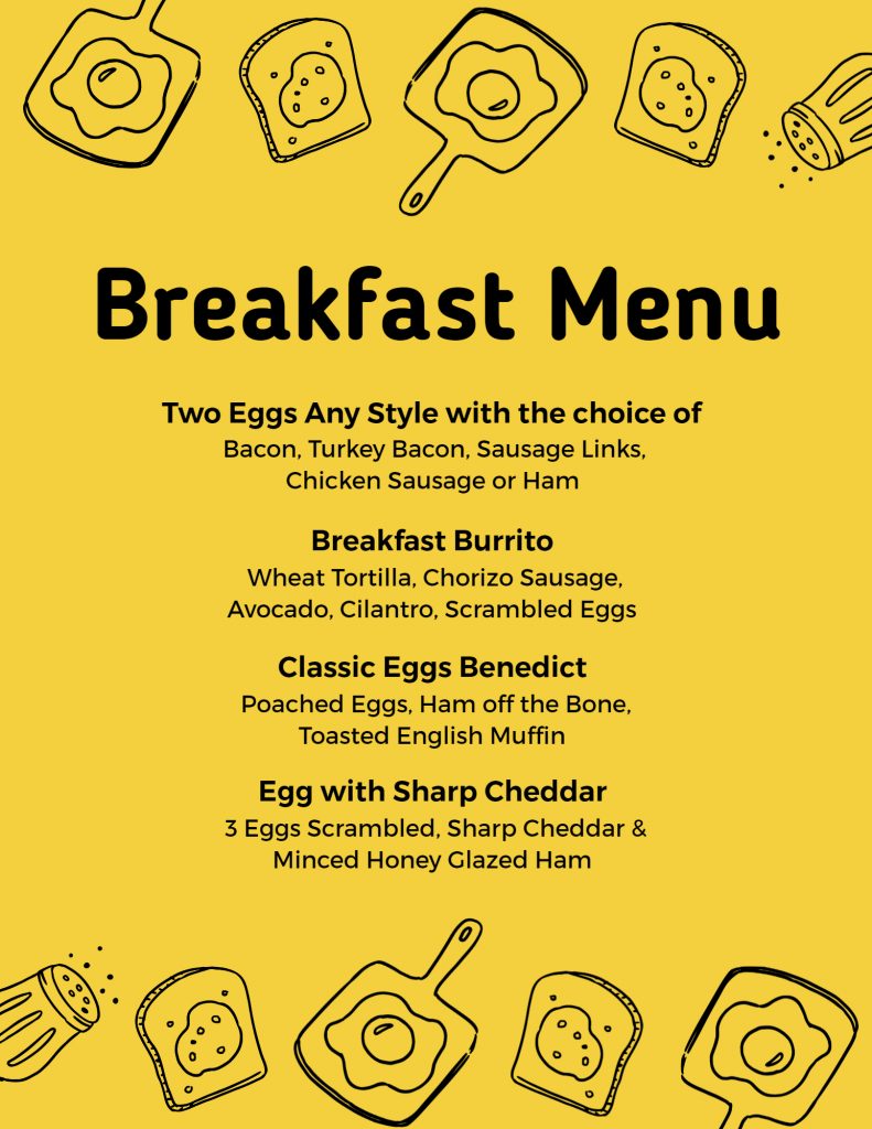 How To Design A Breakfast Menu Using Templates