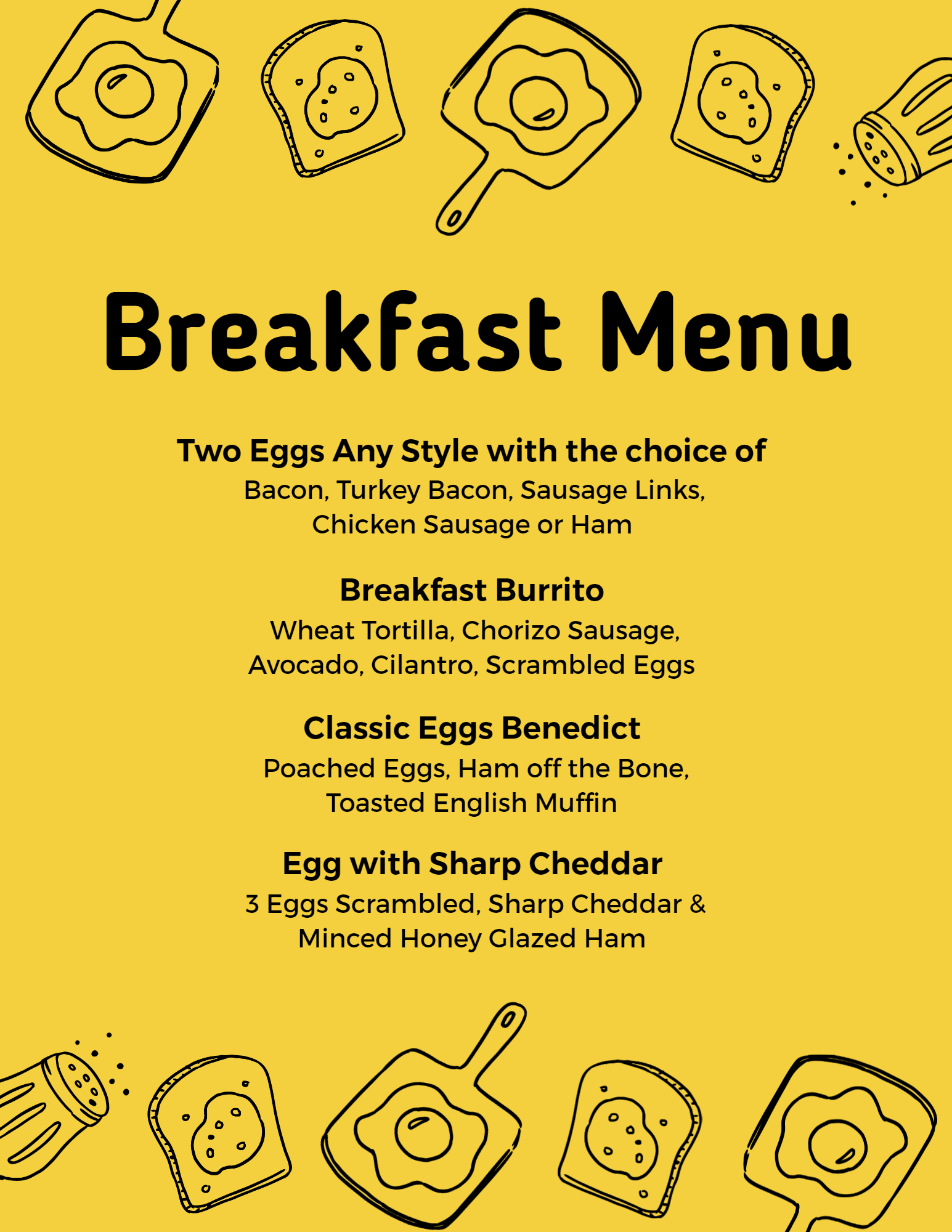 How To Design A Breakfast Menu Using Templates PhotoADKing
