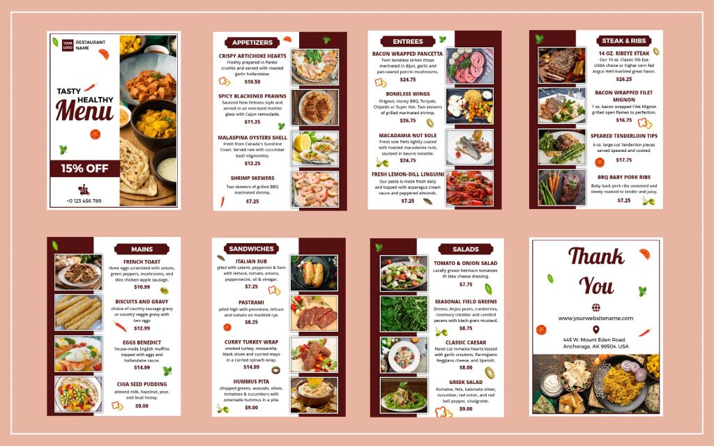 booklet menu design ideas