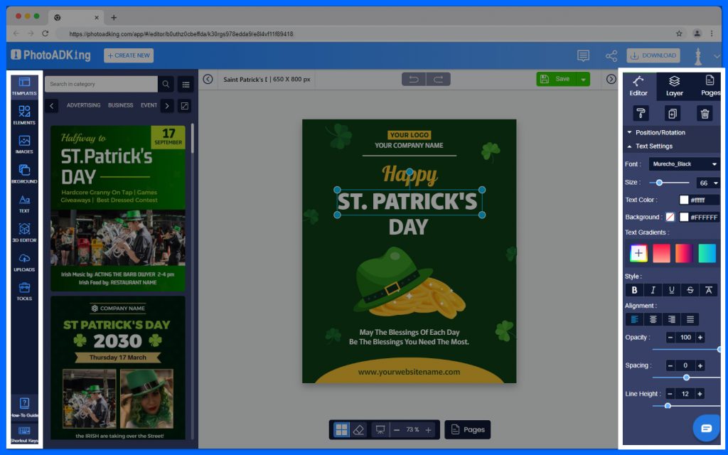 Customizing St. Patrick's Day menu