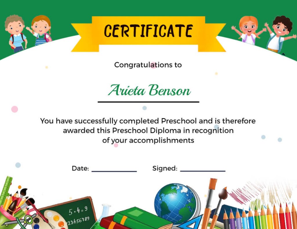 Preschool Certificate Background