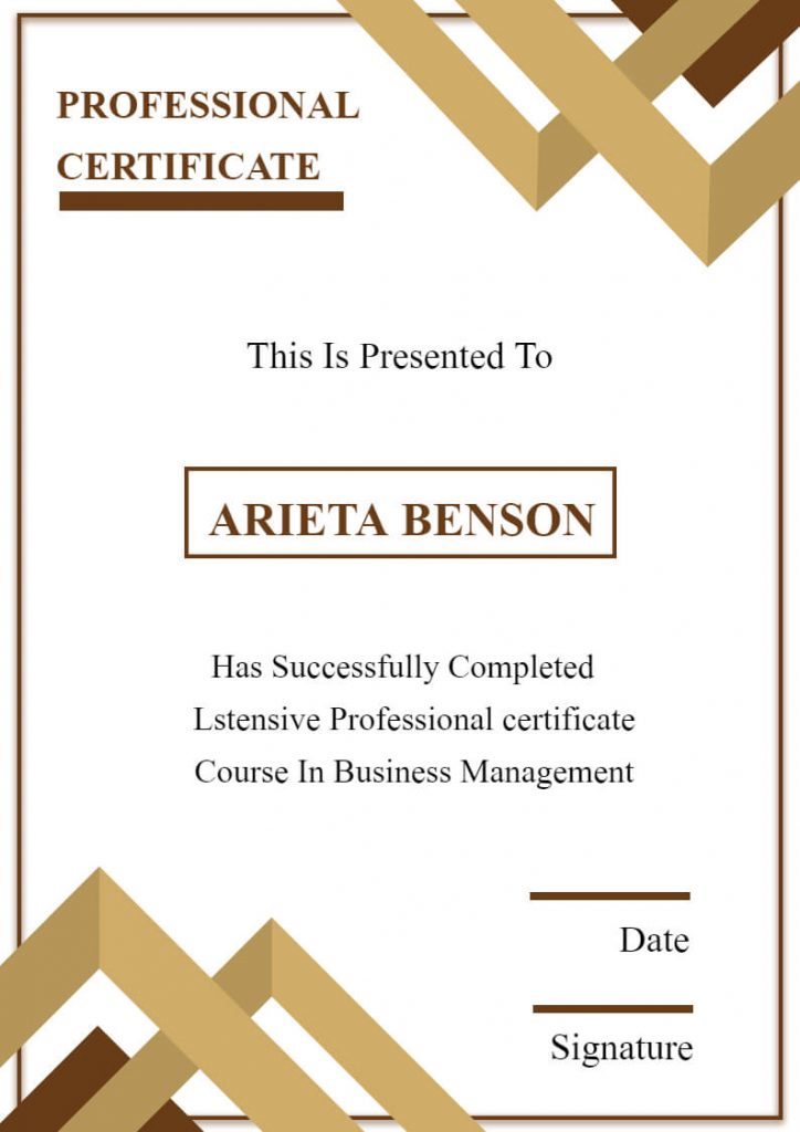 Course Completion Certificate Background Design