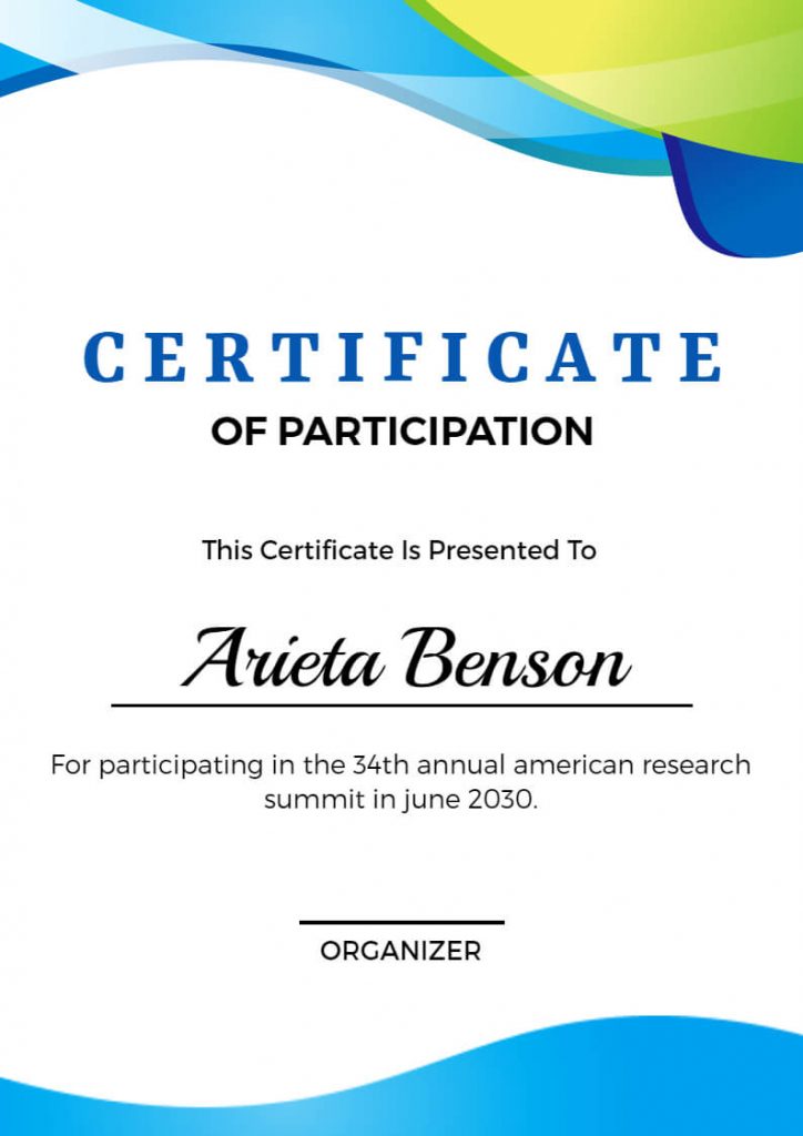 Modern Certificate of Participation