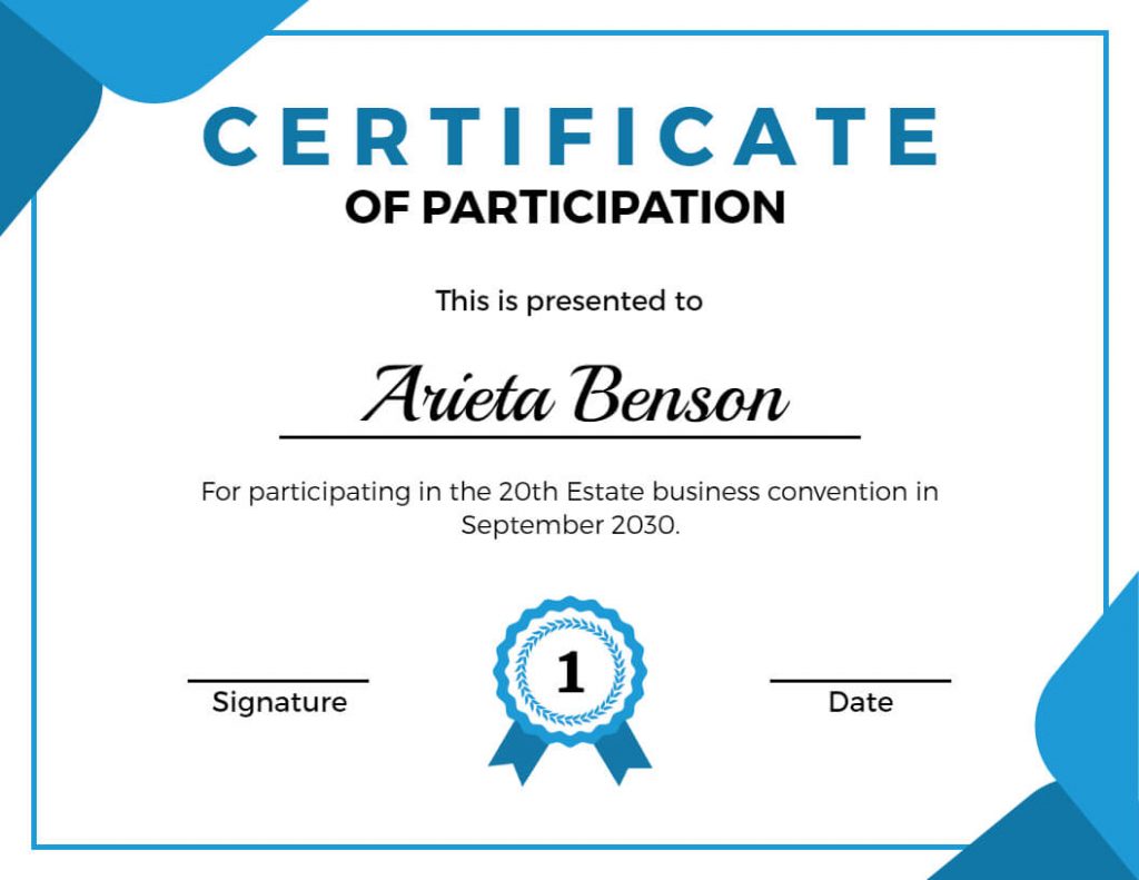 Simple Certificate of Participation