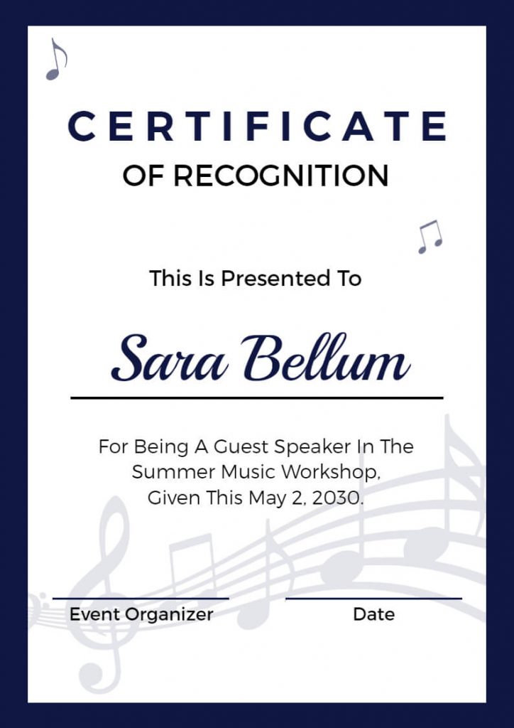 Modern Certificate of Recognition