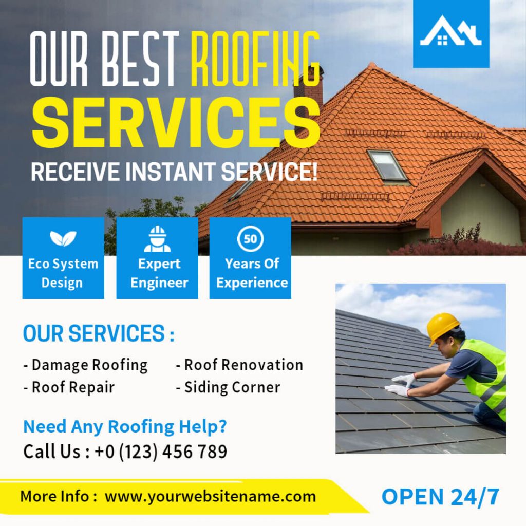 Roofing Flyer With Highlight Services
