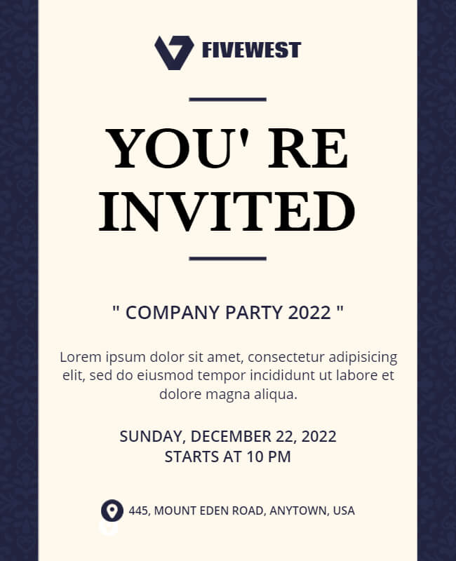 Minimalist Company Party Invitation Ideas