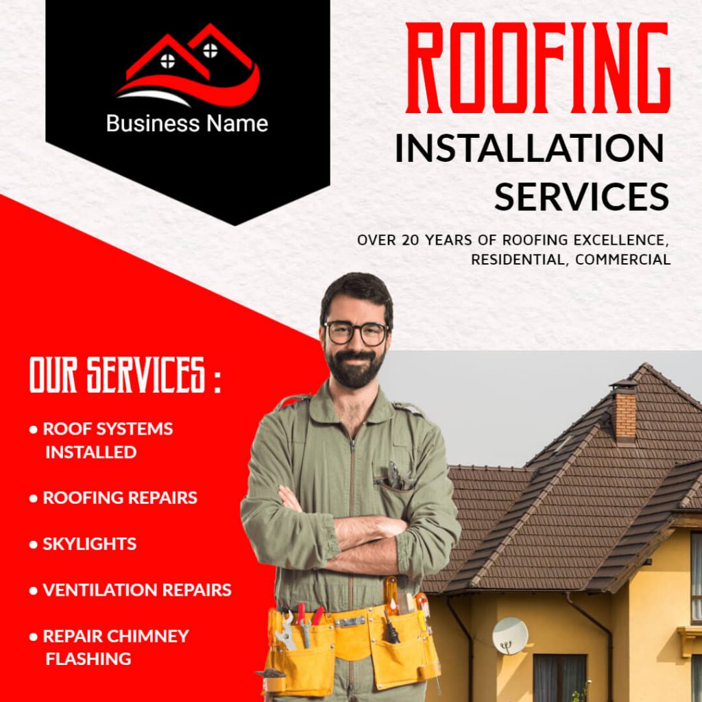 highlight services in Roofing Flyer