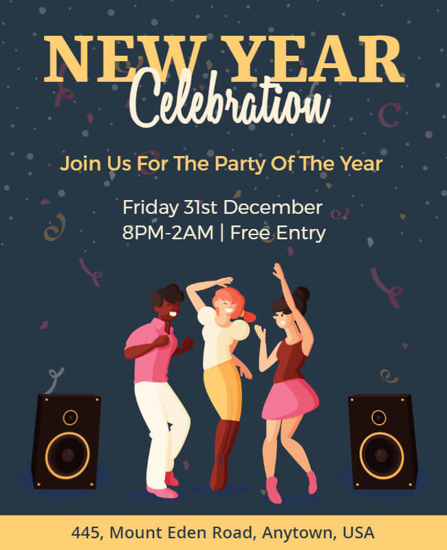 New Year party Flyer Example