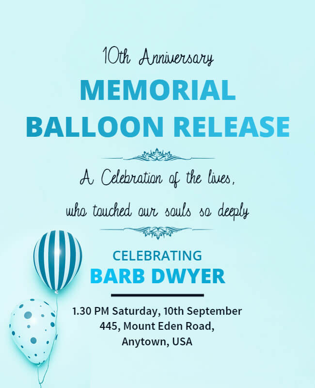 Balloon Release Flyer Example