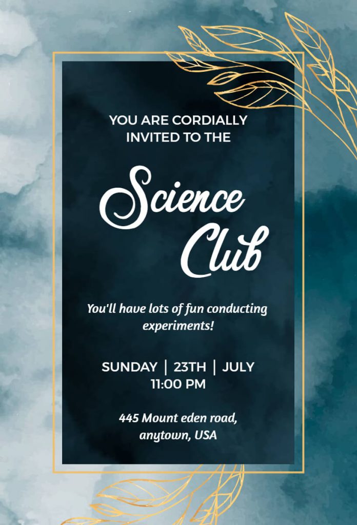 Modern and Trendy Style Science Club Invitation