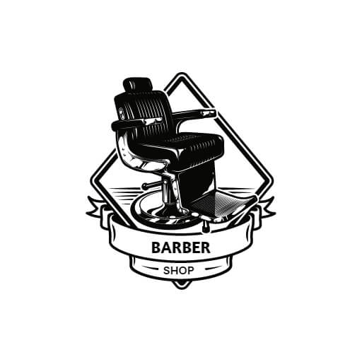 Cool barber shop abstract logo