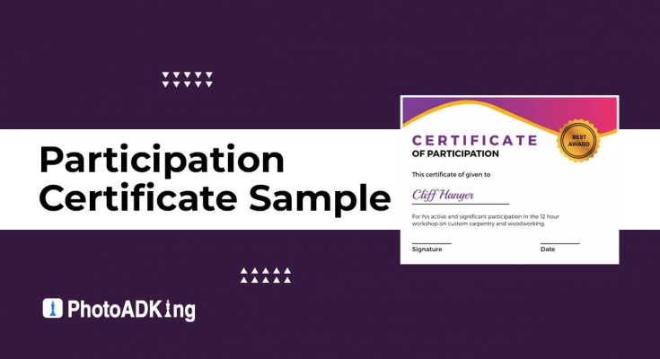 Participation Certificate sample