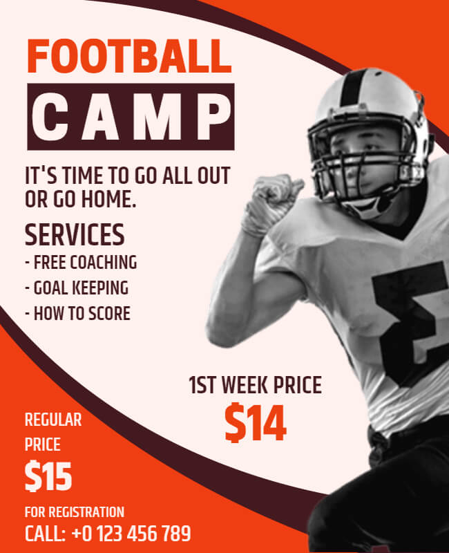 Football Camp Flyer Example 