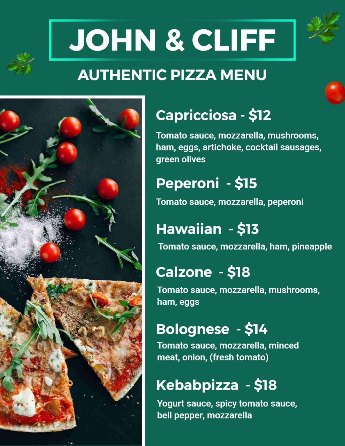Pizza Menu Design Ideas, Examples & Samples