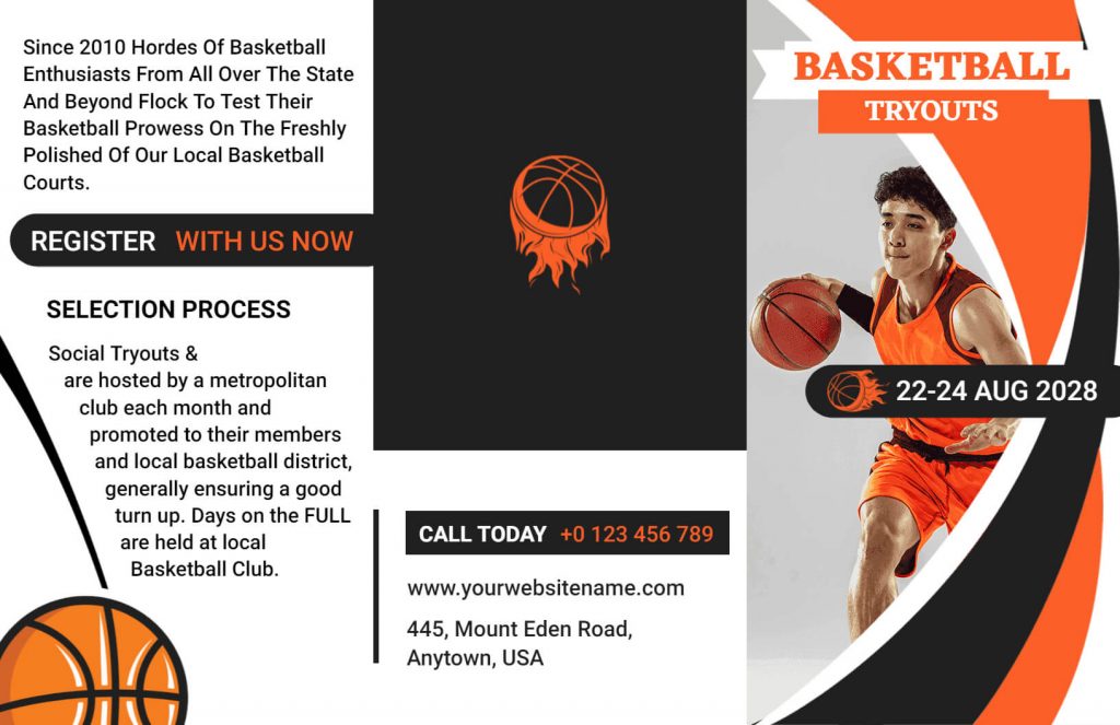 basketball tryouts brochure 