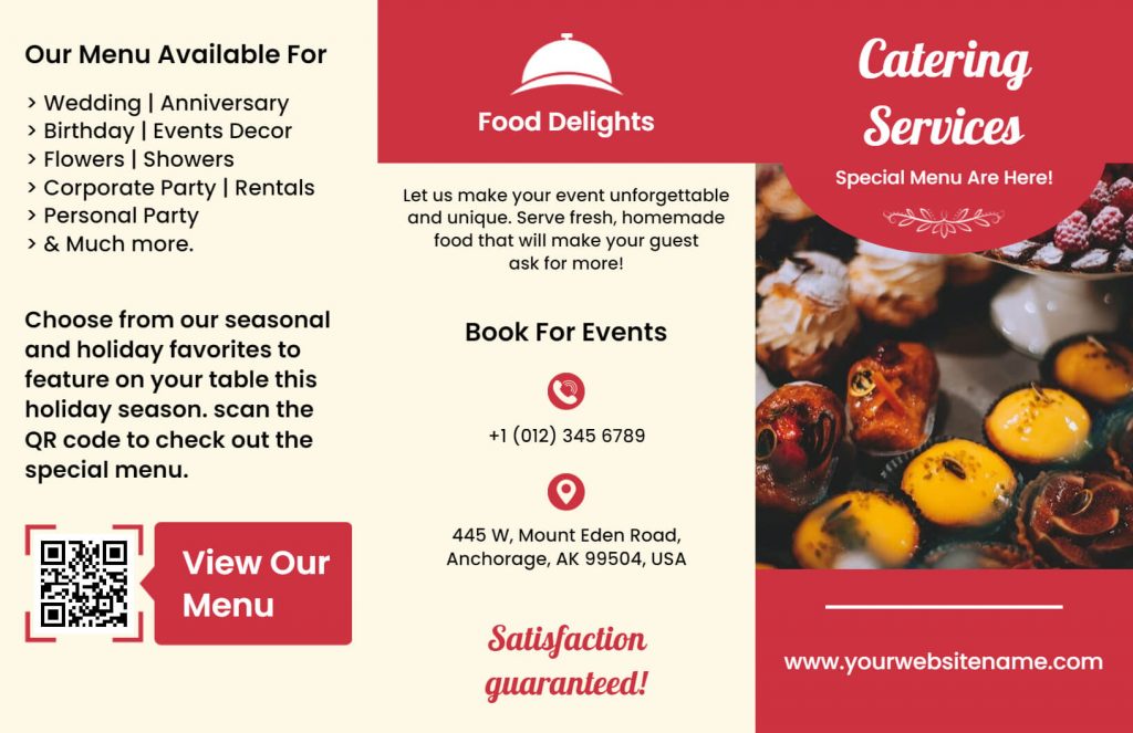 catering services brochure template