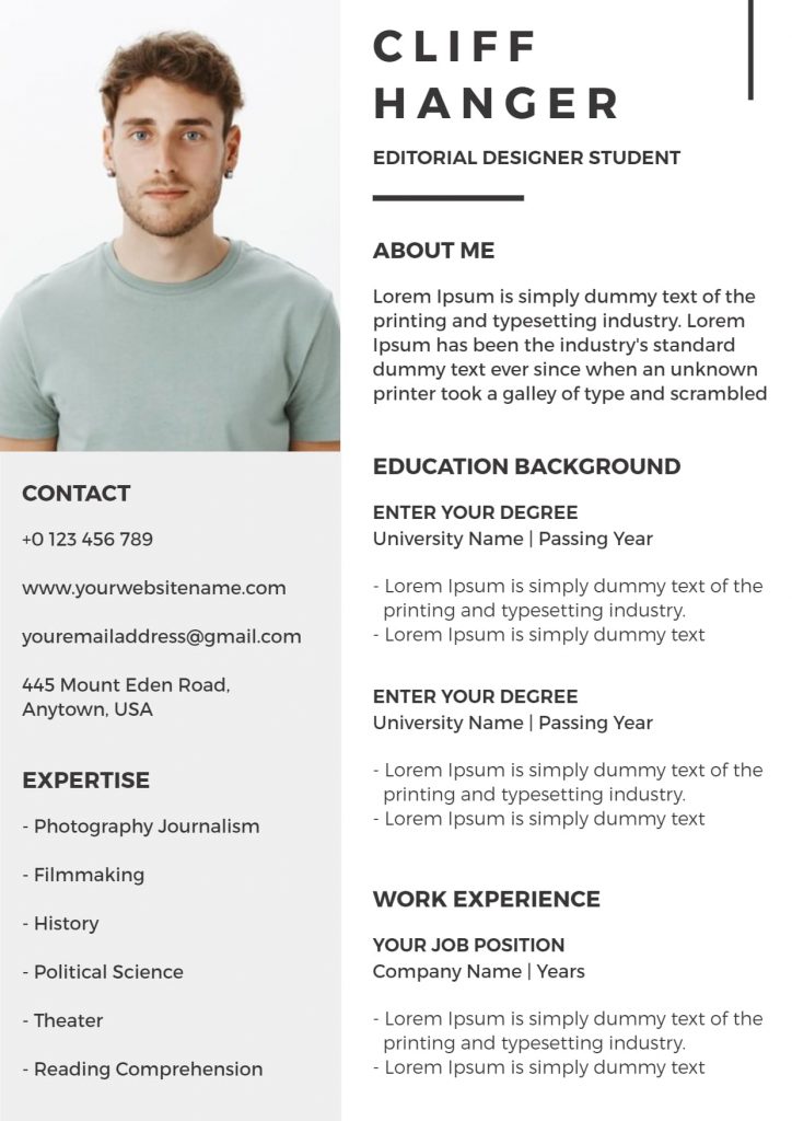 Classic Resume examples for Student s