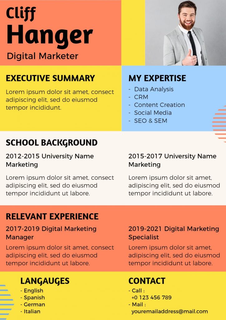 Colorful Theme-based Marketing Resume