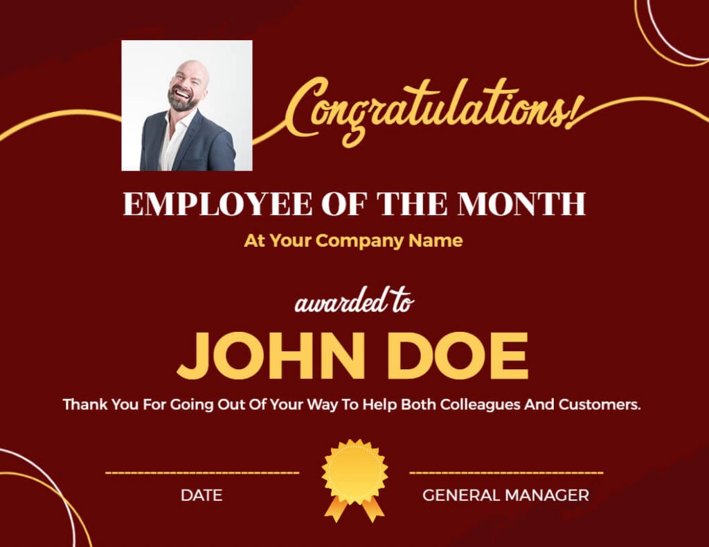 Elegant Employee of the Month Certificate