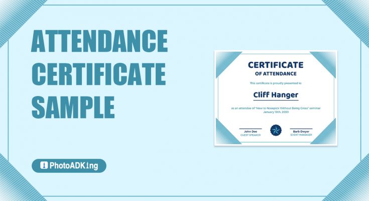Attendance certificate sample feature image