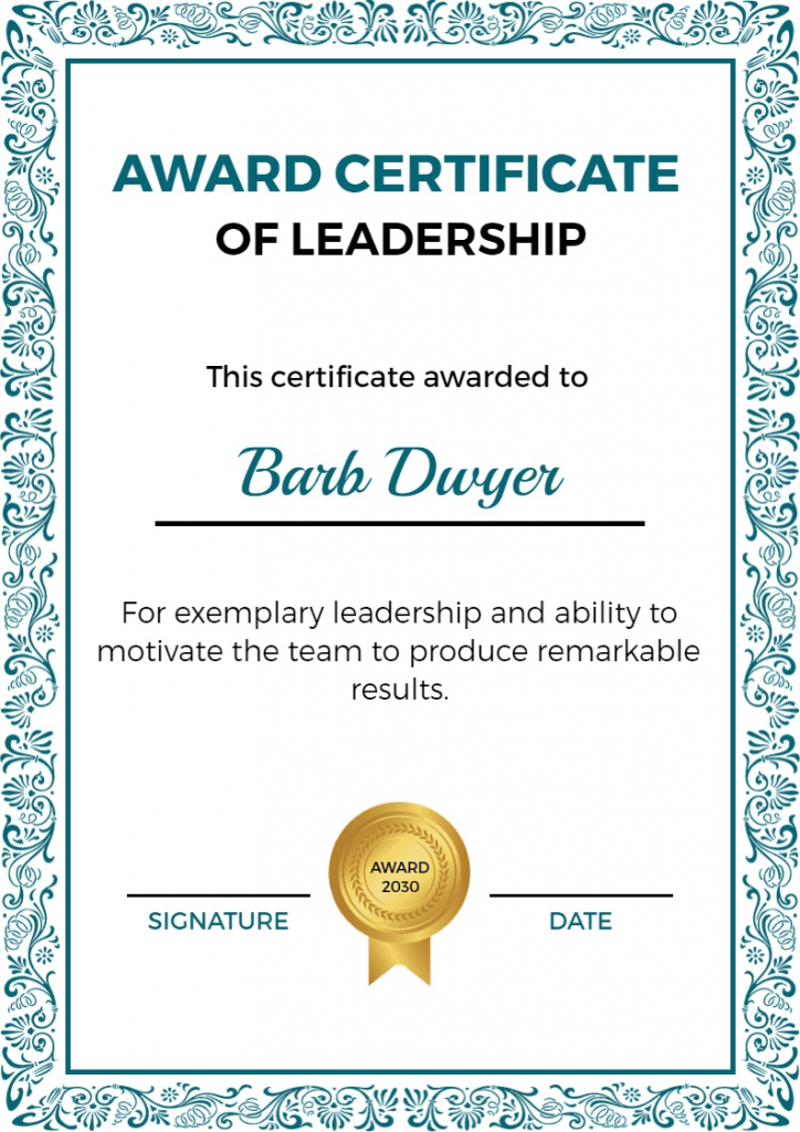 award certificate design template