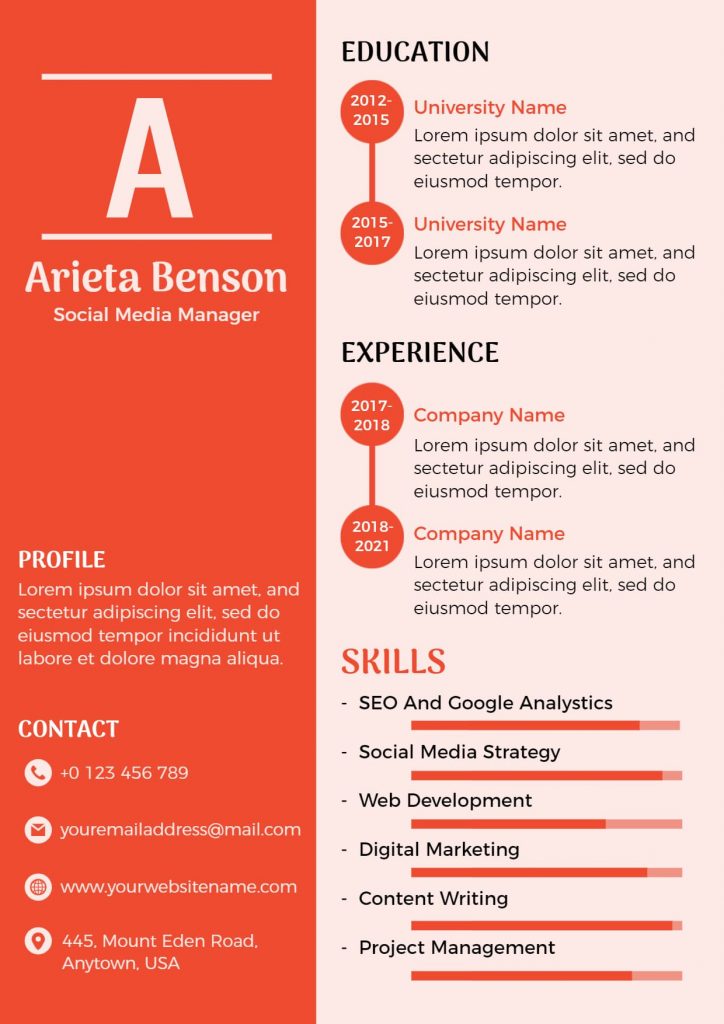 Infographic Theme-based Marketing Resume