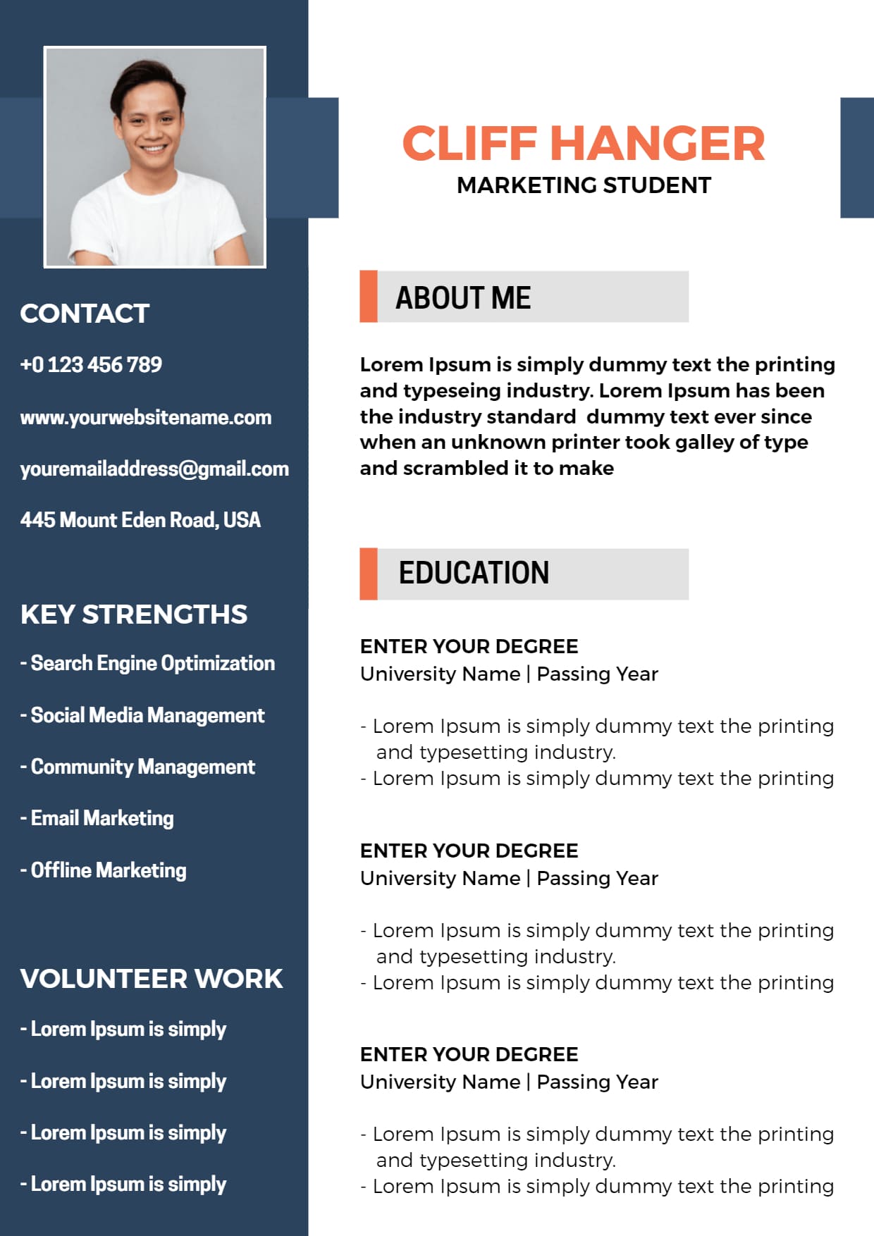 Resume Examples for Students Tips - Marketing Student Resume 1 