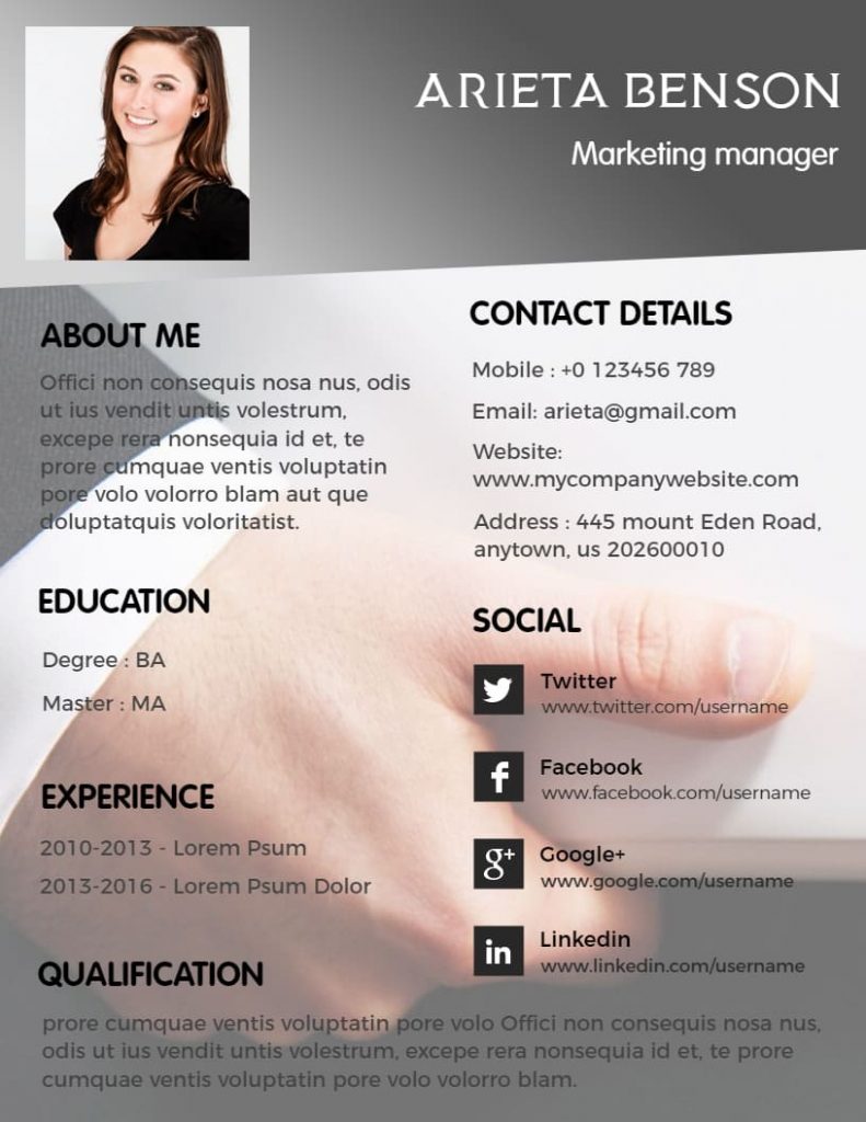 Modern Theme-based Marketing Resume