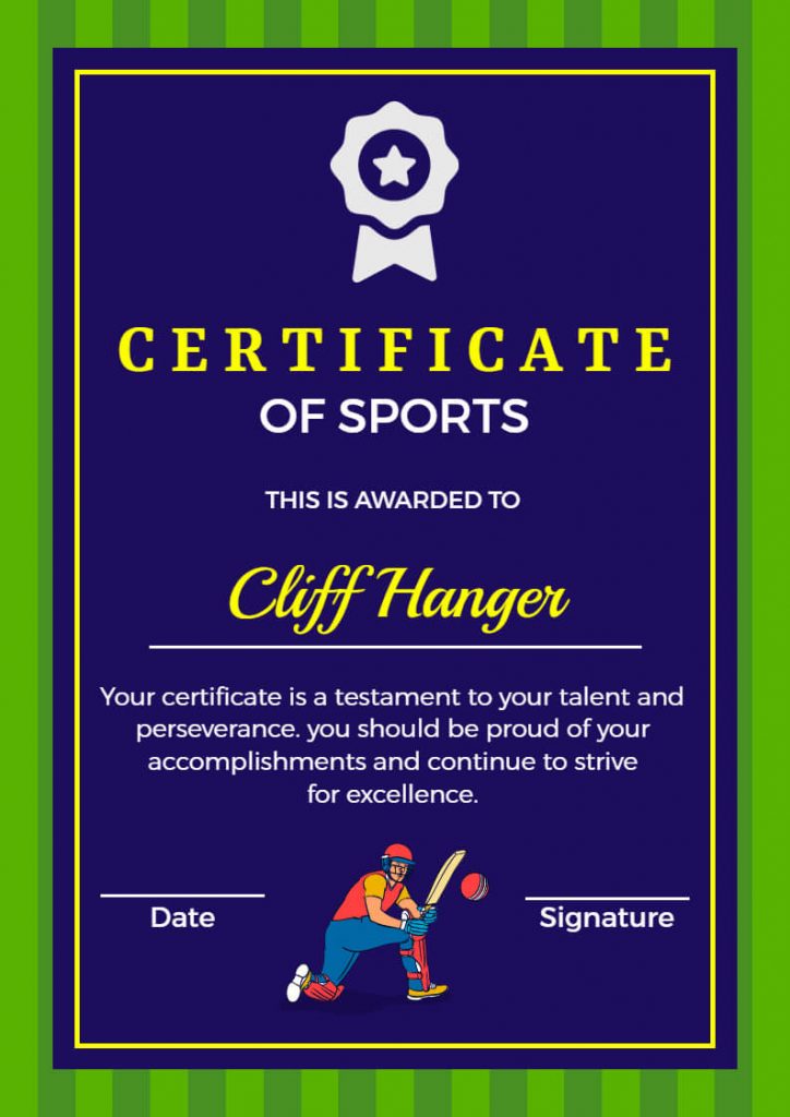 Sports Certificate Ideas Types