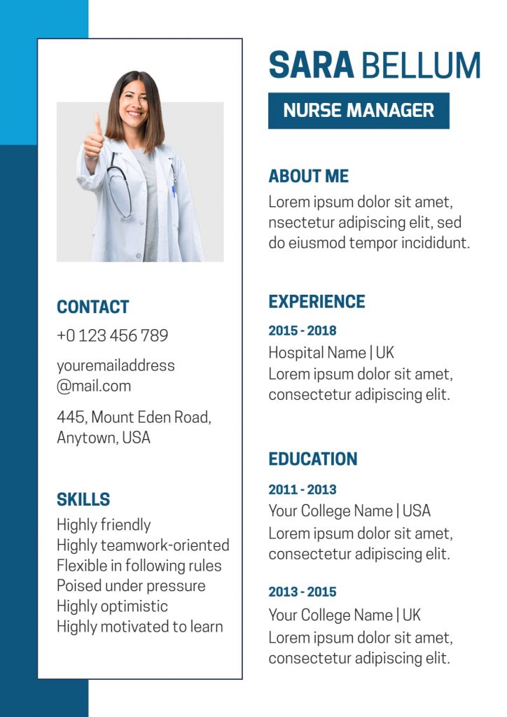 Nurse Manager Resume template examples