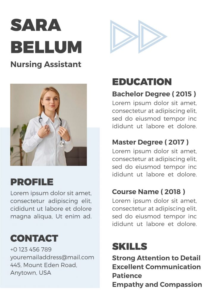 Nursing Assistant Resume template examples