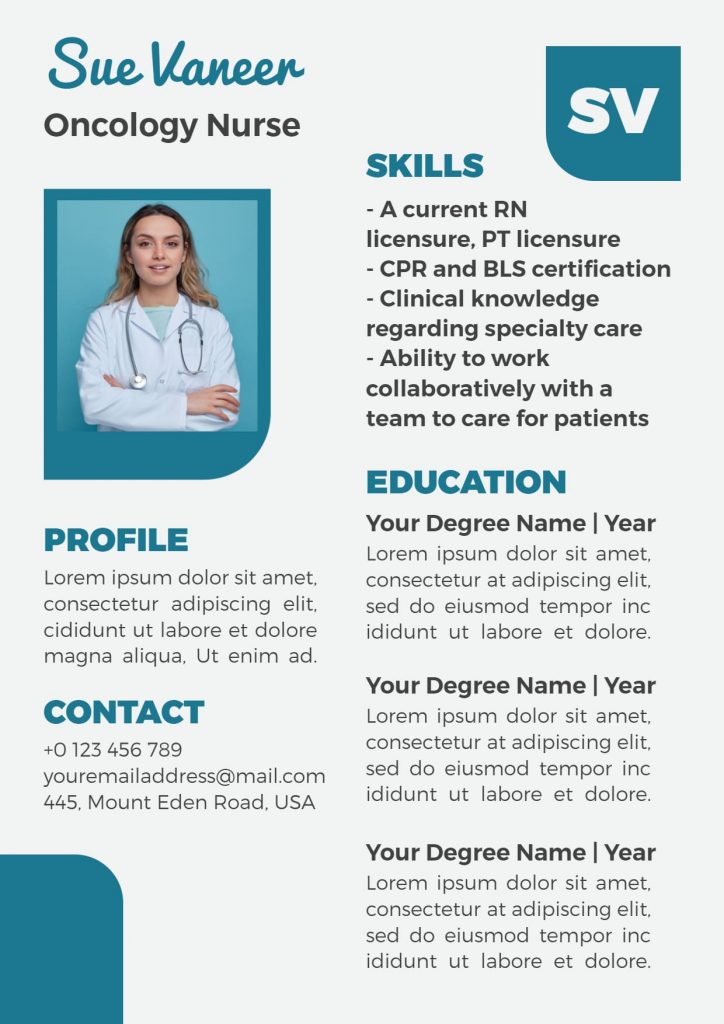 Oncology Nursing Resume template examples