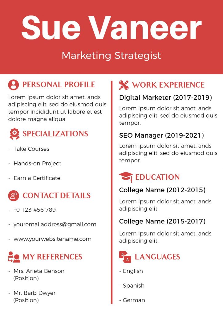 Simple Theme-based Marketing Resume