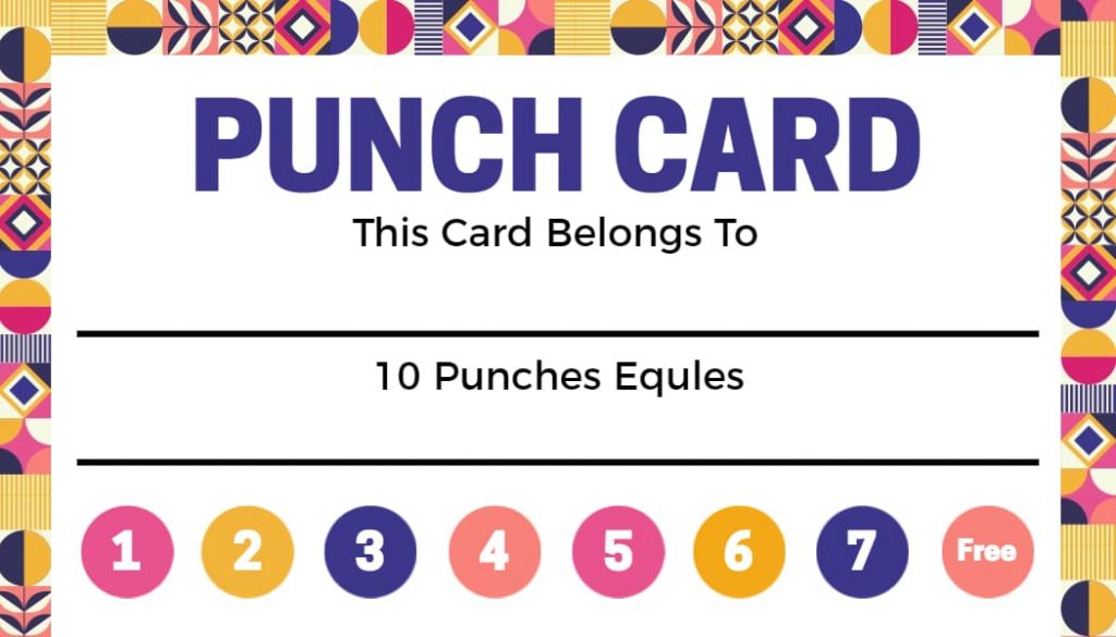 Vibrant Punch Card Example