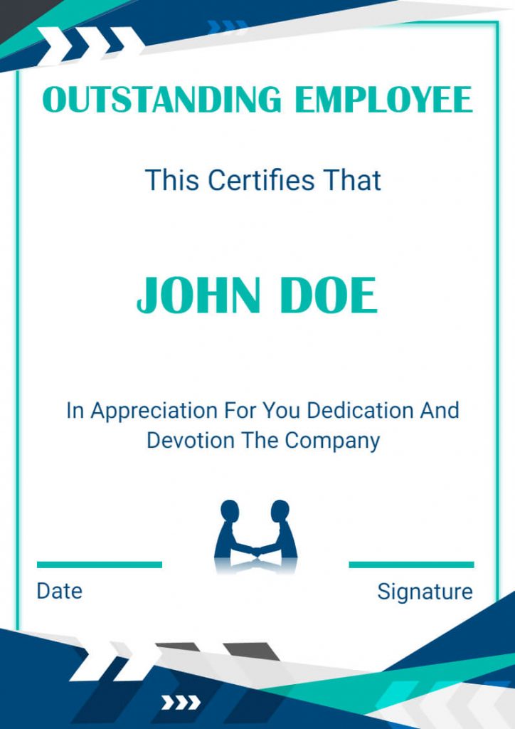 Abstract Employee of the Month Certificate