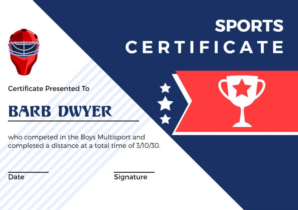 Abstract sports certificate background