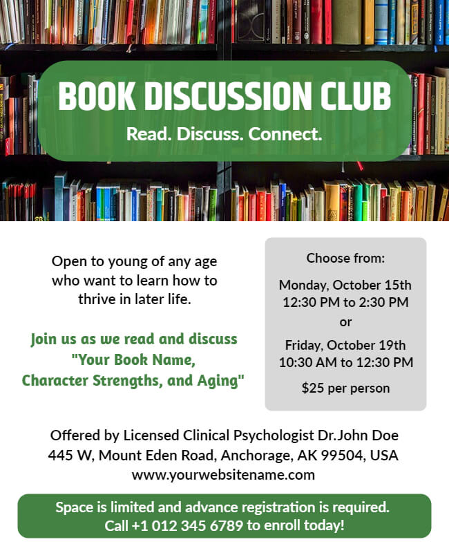 Book Discussion Club Poster