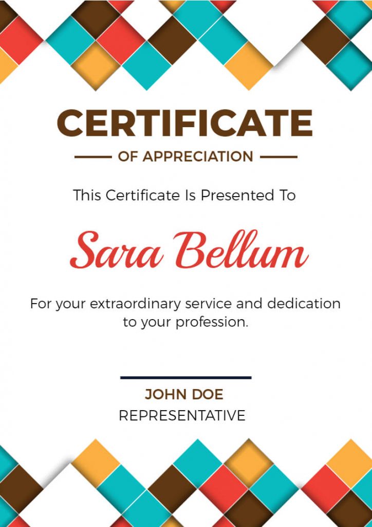 Creative Certificate of Appreciation 