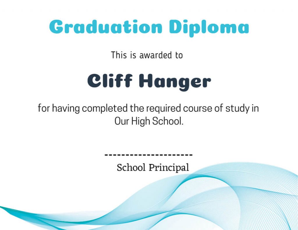 Graduation diploma certificate 