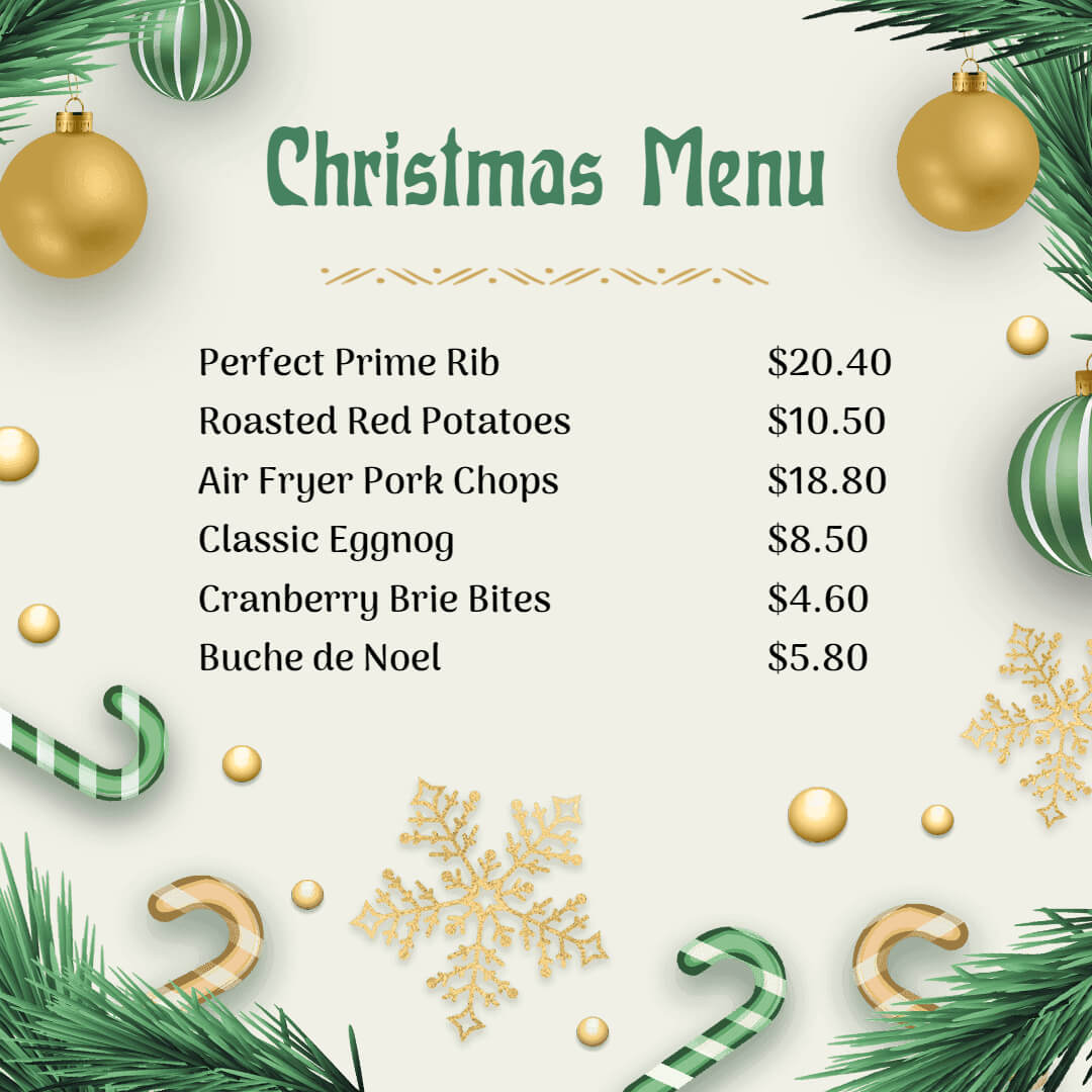 Christmas Menu Design Ideas and Examples