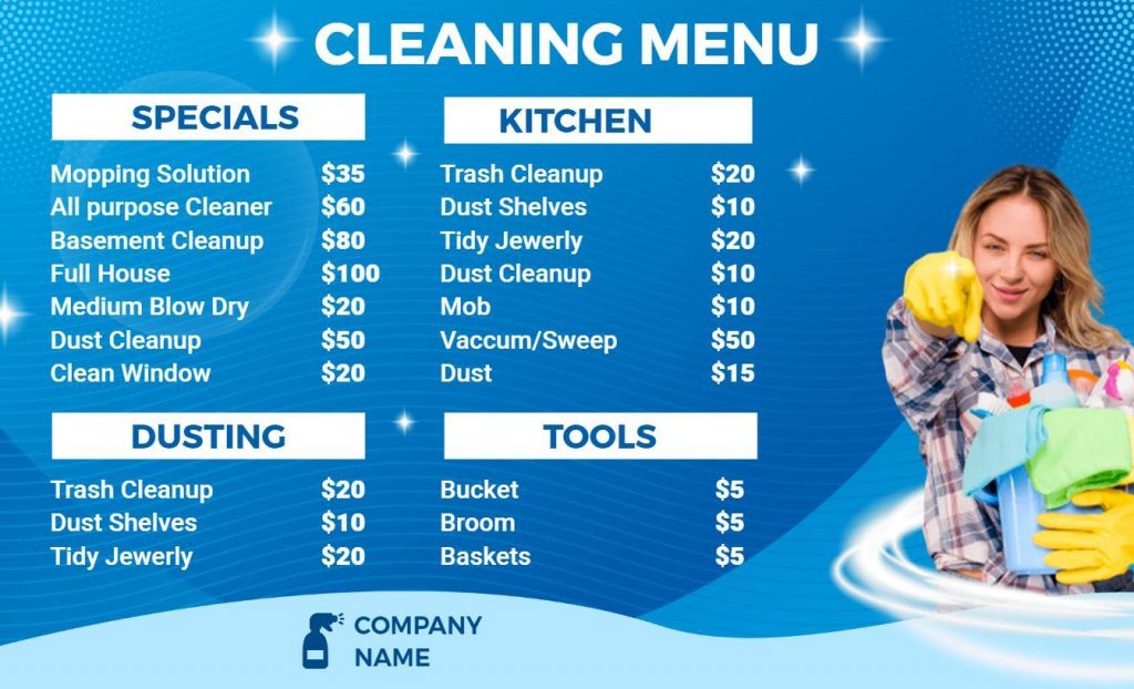 cleaner menu