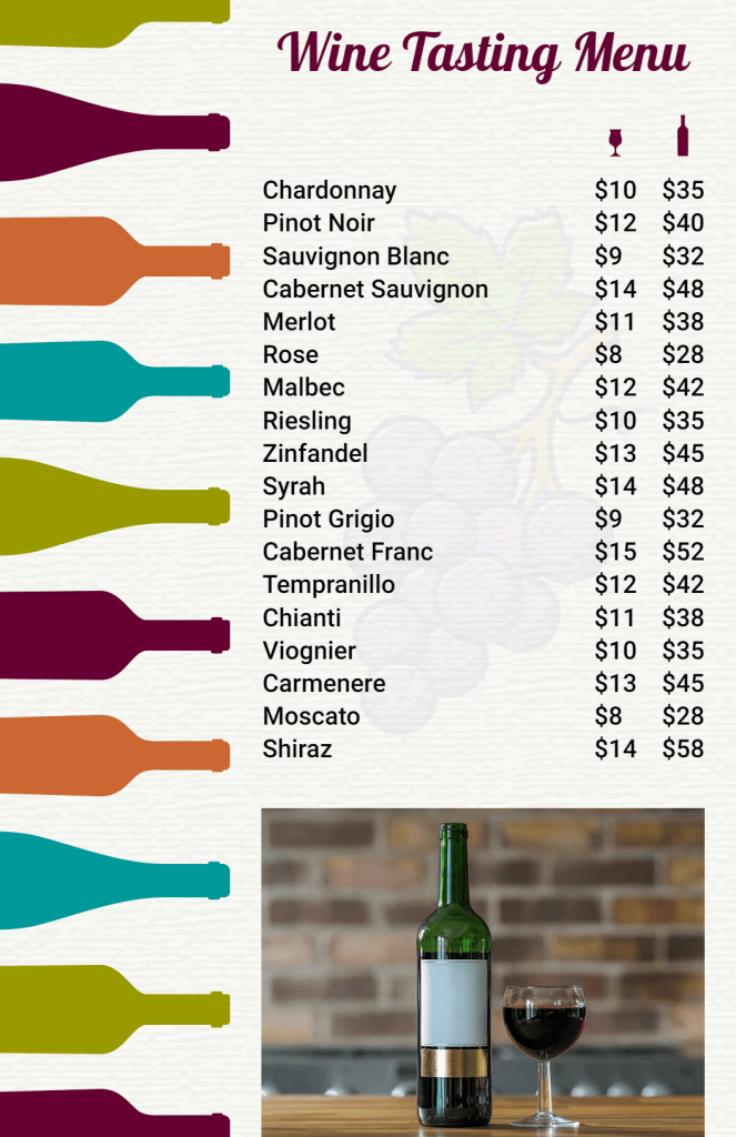 Wine Menu Design Ideas Examples And Samples