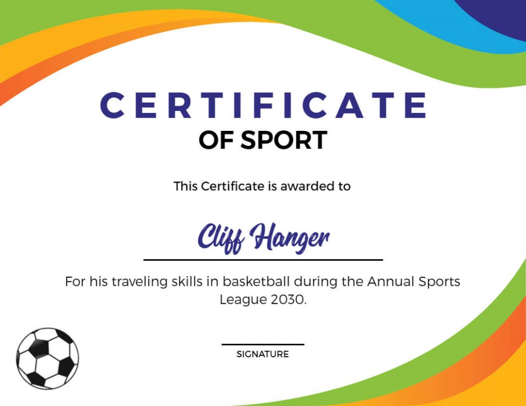 Colors sports certificate Background