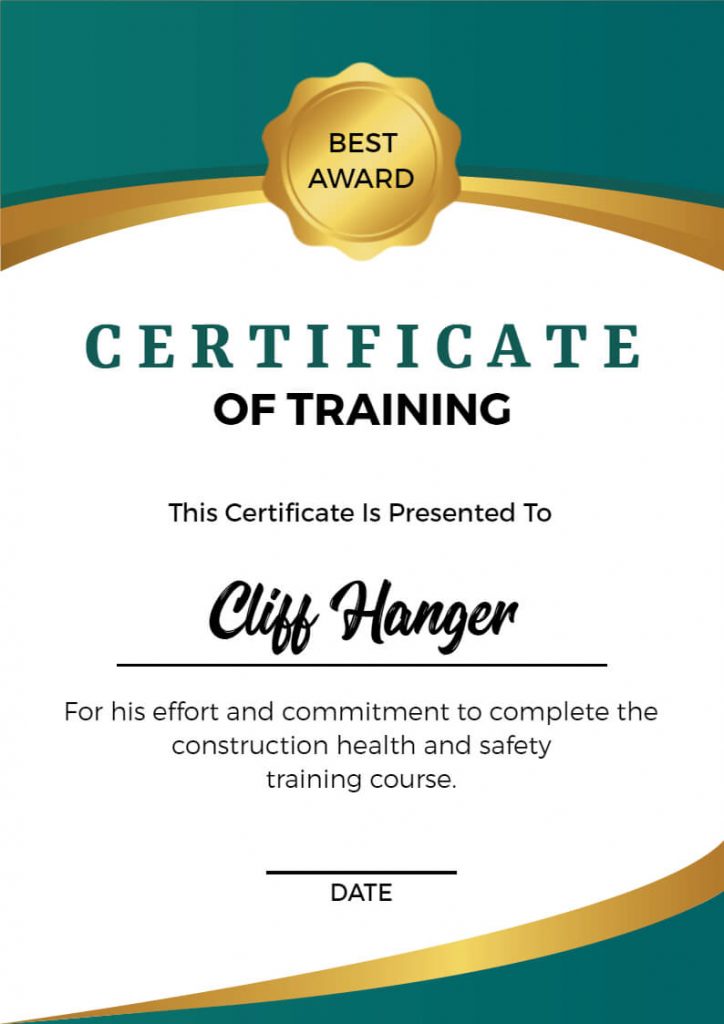 safety training certificate
